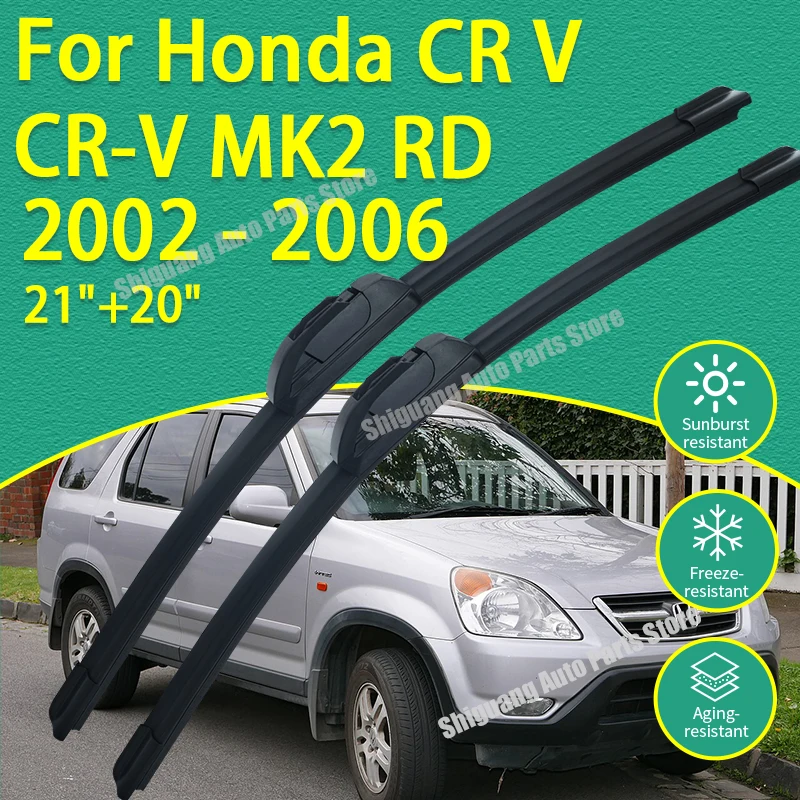 

Front Silicone Coating Wipers for Honda CR V CR-V MK2 RD 2002 - 2006 Car Wiper Windshield Windscreen Blades Accessories 2003