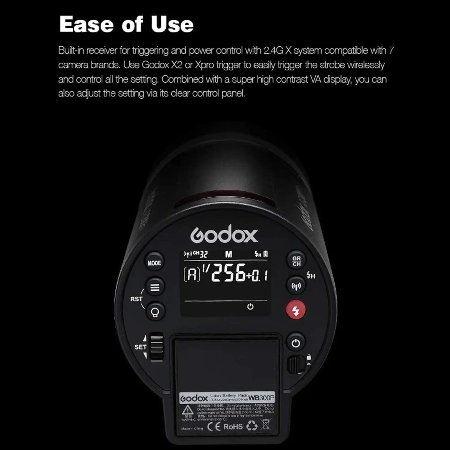 GODOX AD300 Pro Outdoor Flash Strobe for Canon Sony Nikon Fuji Olympus Panasonic 2600mAh Lithium Battery with Reflector Softbox