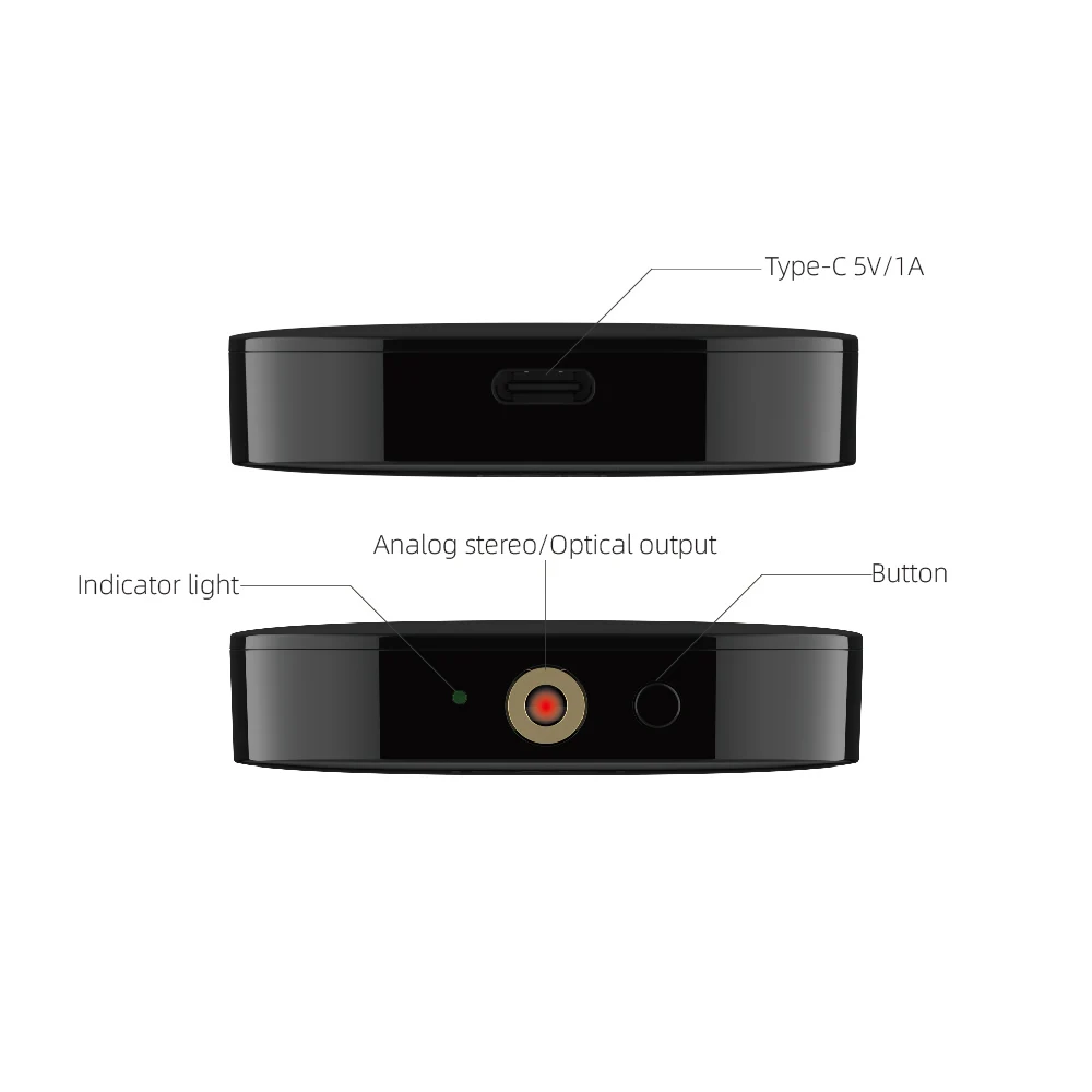 Ricevitore AirPlay 2 Streamer musicale wireless Ricevitore audio multiroom WiFi OPTICO e porte da 3,5 mm Adattatore stereo per altoparlanti