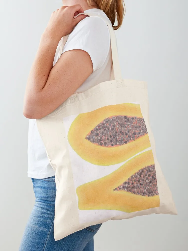 Papaya - Coloured Pencil Drawing Tote Bag tote bags men bags luxury women personalized tote bag Gift bags