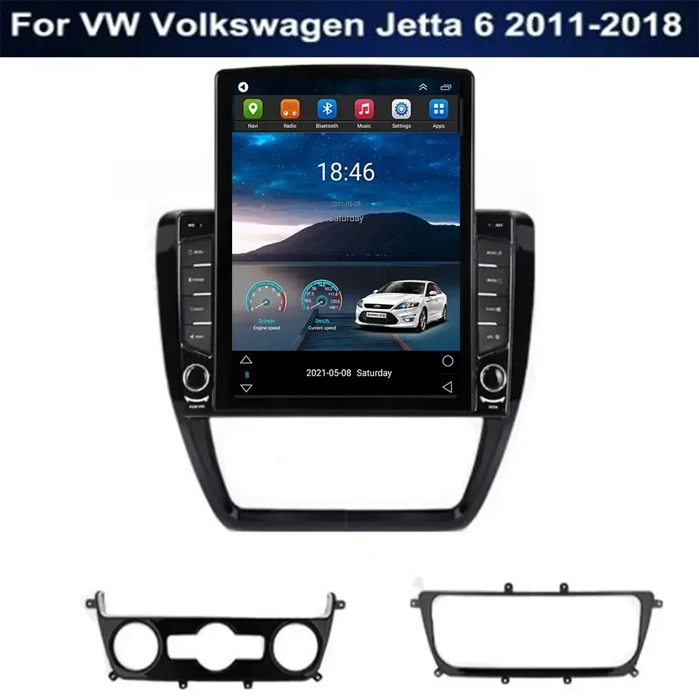 Автомобильный радиоприемник Tesla Style Android 14.0 для VW Volkswagen Jetta 6 2011-2018 до 2035 Автомобильный DVD-мультимедийный плеер Авто GPS-навигация 5G