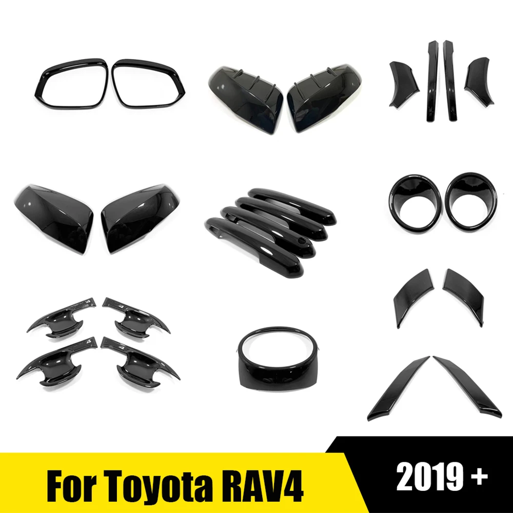 

LHD For Toyota RAV4 RAV 4 2019-2023 Car Side Door Rear View Mirror Cover Cover Trim Sticker ABS Black Accessories Exteriors Kit