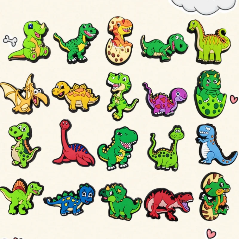 

20Pcs Dinosaur Shoe Accessories Clogs Bubble Skates DIY Shoe Decorations Buckles Cute Kids Party Gifts