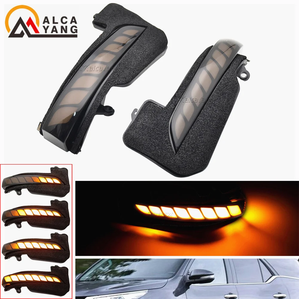 Dynamic Turn Signal Light LED Side Wing Rearview Mirror Indicator Blinker Lamp Trim For Toyota Hilux Revo Fortuner Innova 2016-