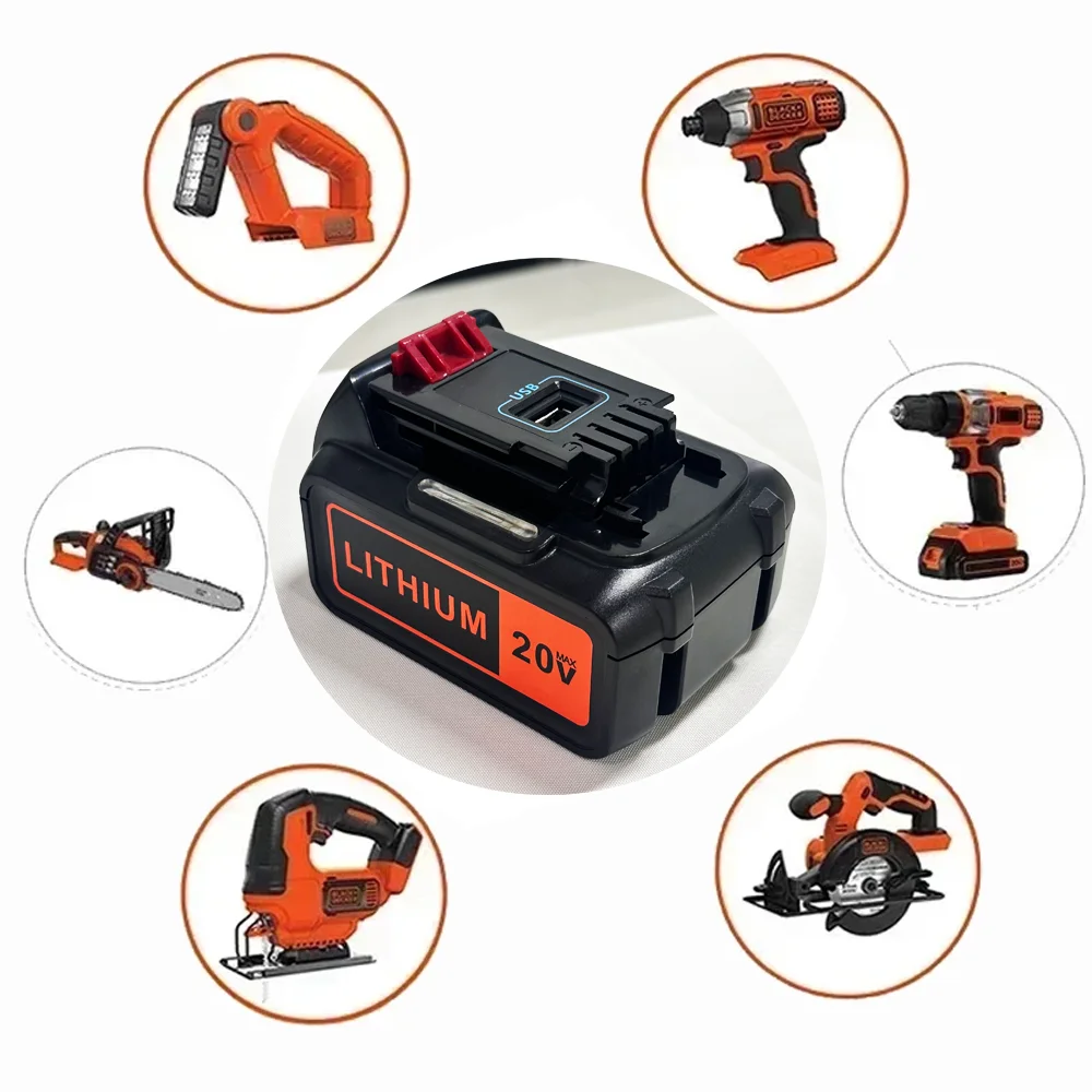 Black+Decker Tool 20V Max - 6Ah High Capacity LBX20 Replacement for
