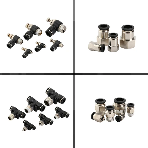 Imagen 2 del producto Accesorios de manguera de aire negra, Conector de tubo PCF PL de acoplamiento rápido neumático, 1/8, 1/4, 3/8, 1/2, 4mm/6mm/8mm/10mm, PC