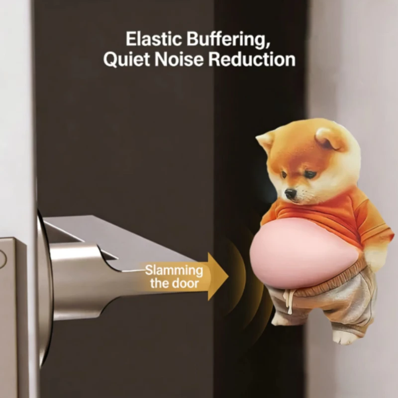5pcs Squishy Dog Door Stopper - Cute Fat Puppy Stress Relief Toy, Slow Rising Plush Anti-Collision Wedge Bumper - view 4
