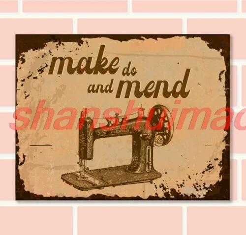 DO AND MEND SEWING MACHINE Retro Metal Sign Man Cave Bar Pub Plaque Vintage Gift LKJ