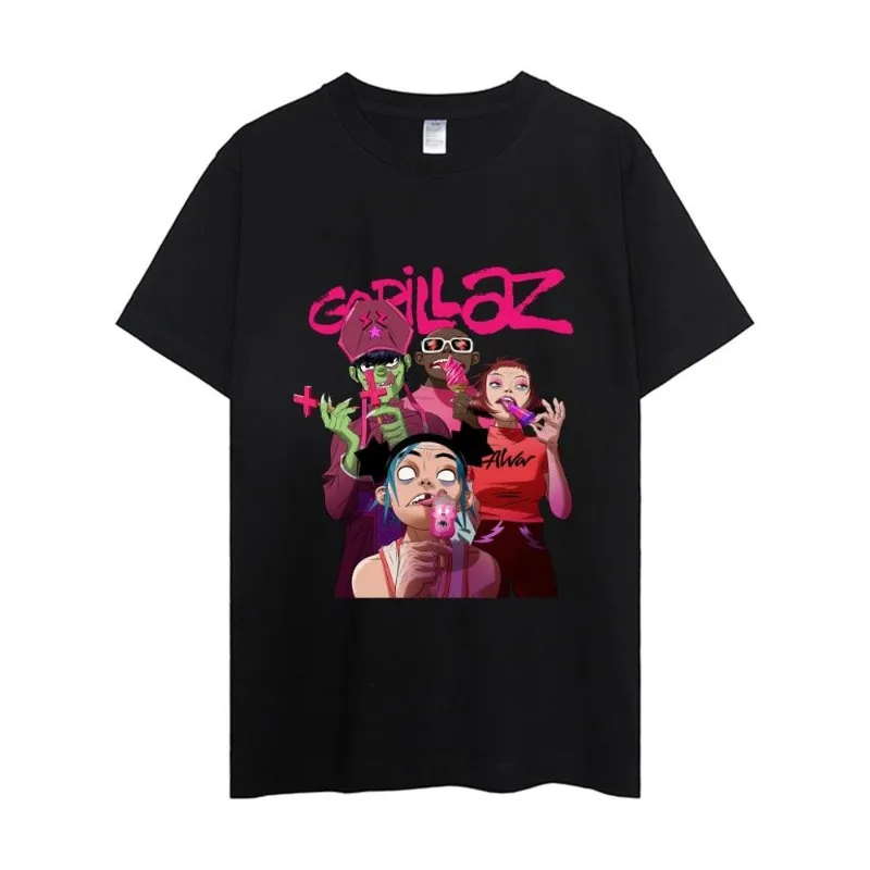 Gorillaz T Shirt Women Couple Combination Clothes Short Sleeve Collar Fashion Man Cotton