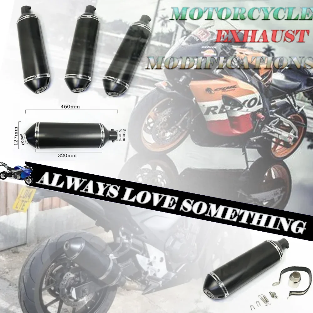 51mm Universal Motorcycle Arrow Exhaust Pipe Modified Muffler DB Killer For Honda Z900 Z1000 R3 R6 MT07 GSX750R CBR1000 exhaust