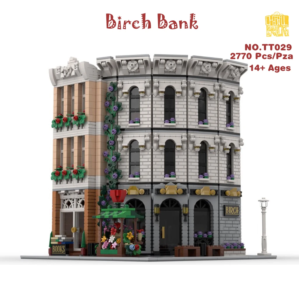 

MOC-TT029 Birch- Bank Model No Stickers or Figurines With PDF Drawings Building Blocks Bricks Birthday Christmas Gifts