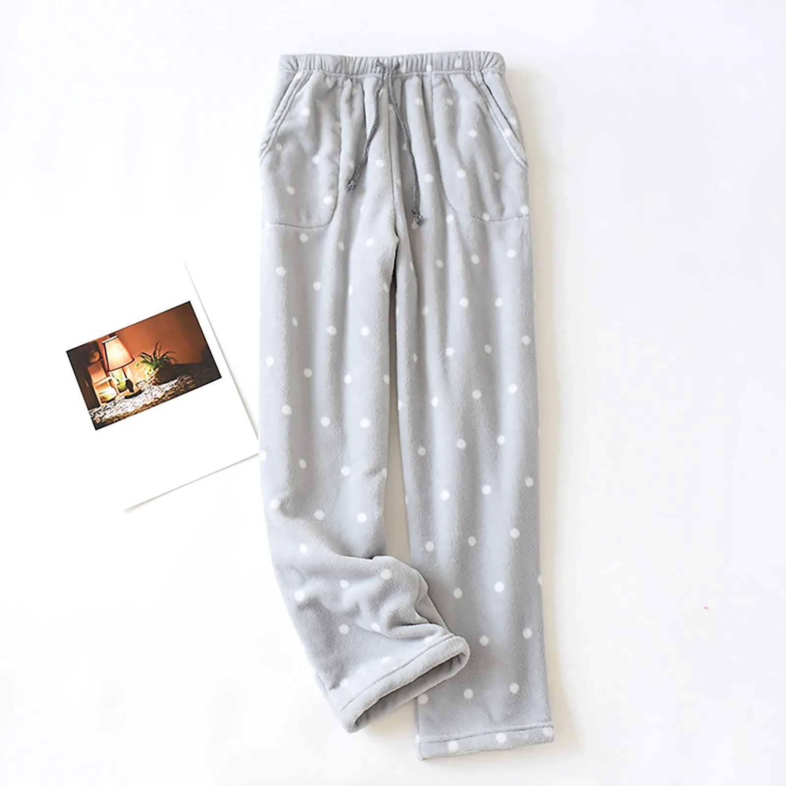 

Women Trousers Pajamas Keep Warm Soft Large Size Loose Home Fleece Pajamas Flannel Thick Coral Velvet Pajama Long Pants Autumn