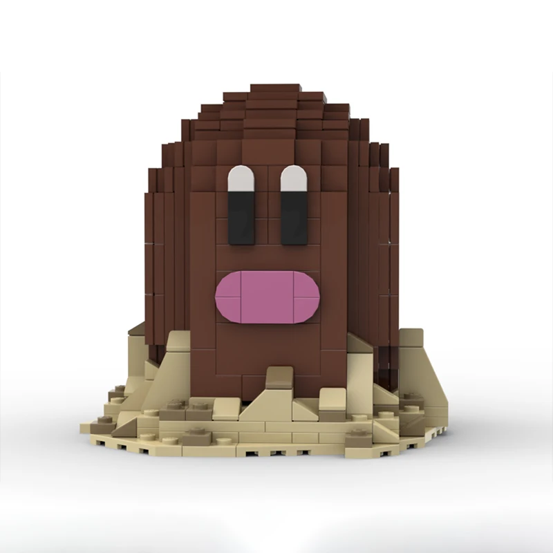 Kit de blocs de construction Pokemenwsad Diglett Moc, 329 pièces, ensemble de briques de personnage de dessin animé mignon, modèle de figurine pour affichage et Fans, cadeau