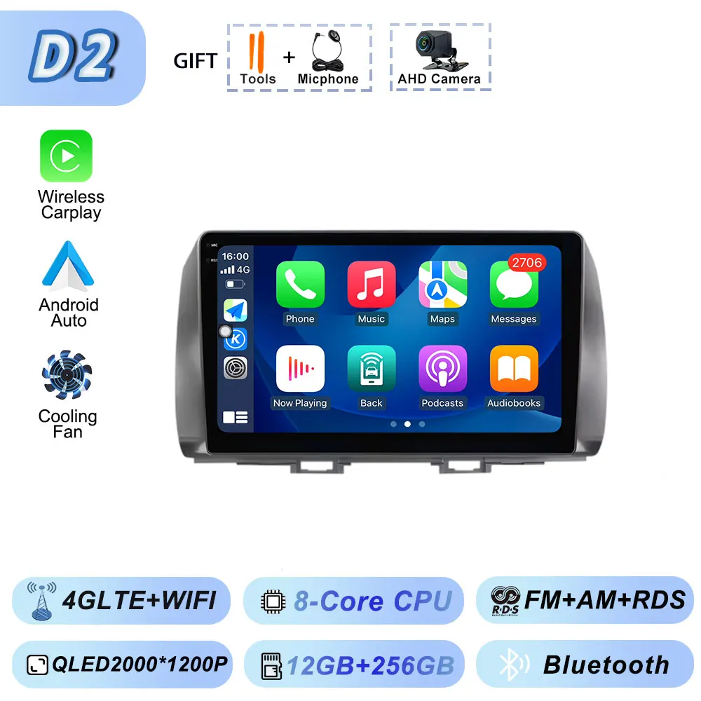 Android Auto voor Toyota BB 2 Daihatsu Materia 2005-2016 Autoradio Multimedia Video Bluetooth Speler GPS Navigatie CarPlay WiFi