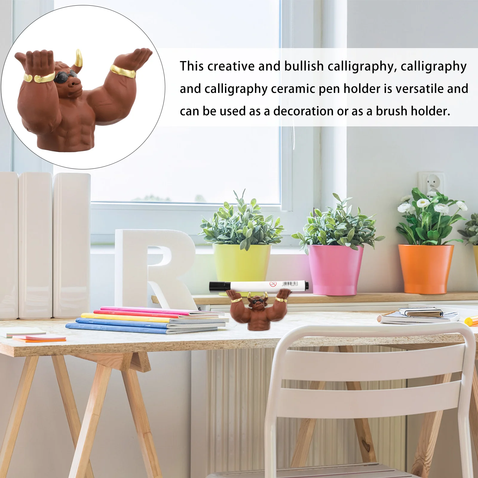 

Brush Pen Rest Holder Writing Support Office Desk Decor Ceramic Calligraphy Rack