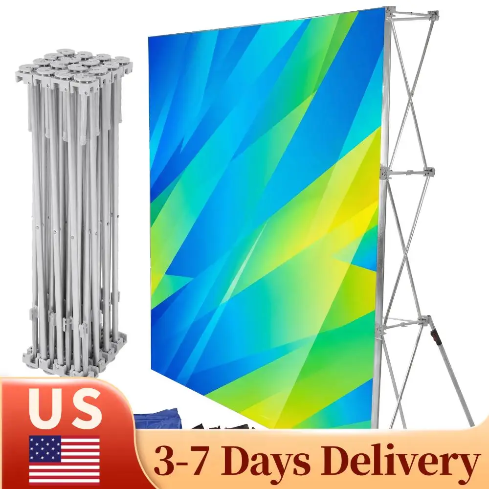 

Pop Up Display Stand with Storage Bag & Cable Ties Portable Backdrop Booth Frame Reinforced Back Support Frame for Trade Show