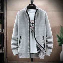 Men Turtleneck SweaterCoat 2024 Autumn Winter Wool Thick Warm Sweater Jackets Zipper Solid Casual Knitted Cardigan mens clothes