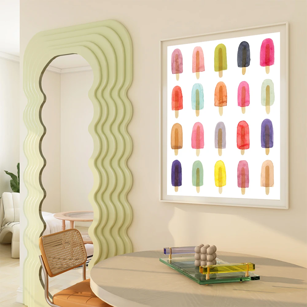 

Ice Cream Art Poster Print Color Bar Wall Retro Canvas Decor Painting Kitchen Dining Living Room Home Decor Pictures