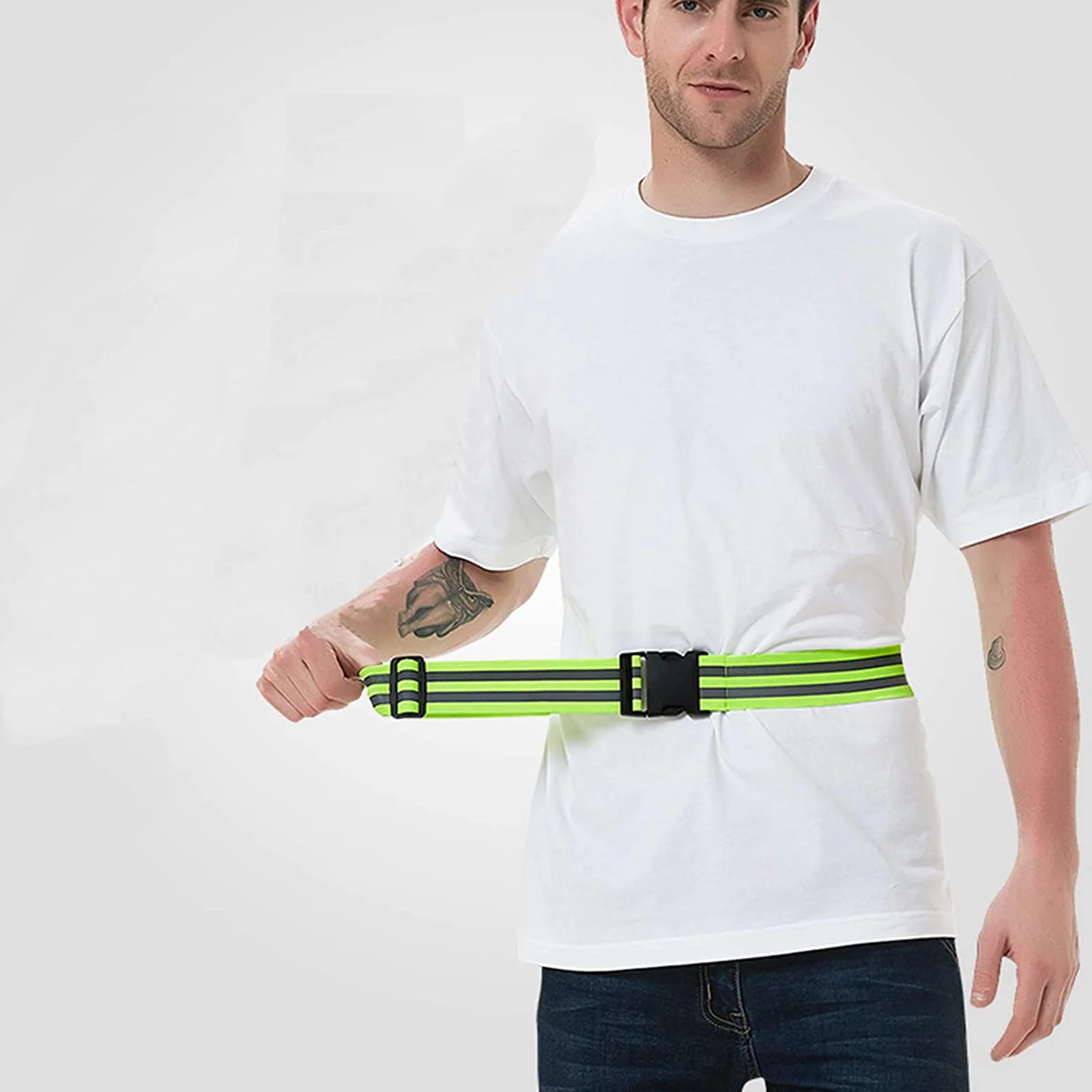 

2Pcs Reflective Elastic Arm Bands Adjustable Safety Belt for Night Running Cycling Walking High Visibility Safety Belt