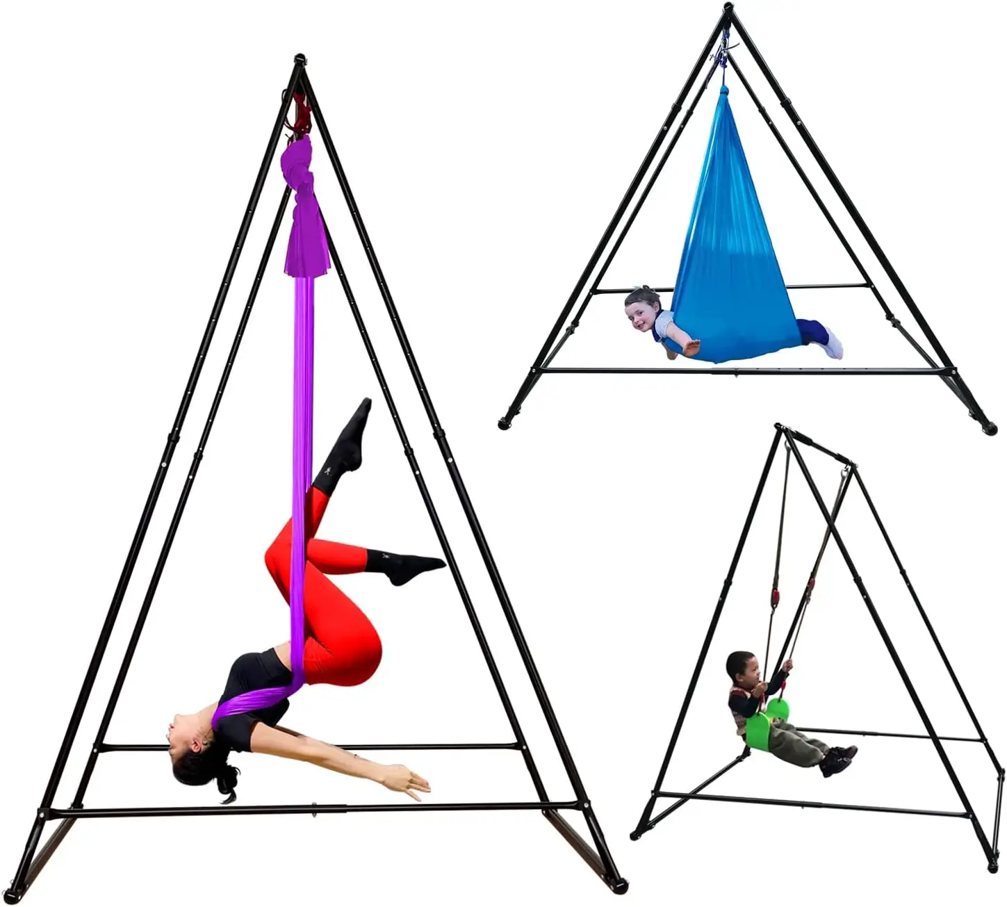 Dedicated Stand Frame For Aerial Yoga And Therapy Sensory Hammock Model 1.1520YG. Foldable, Portable, Height Adjustable, St