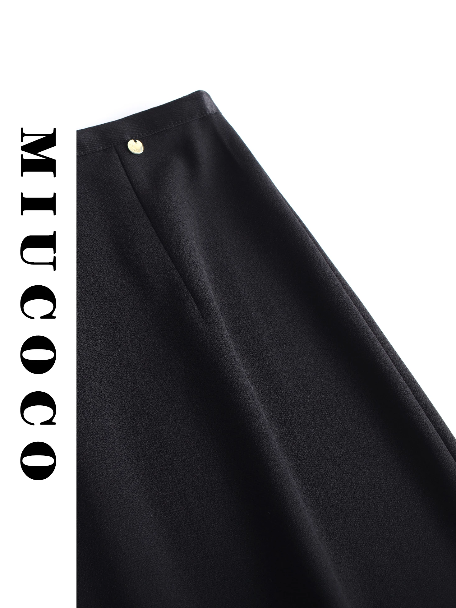 Elegant High Waist A-Line Skirt Women's Business Casual Mid-Length Half Body Skirt Vintage Style Versatile Straight Cut Split