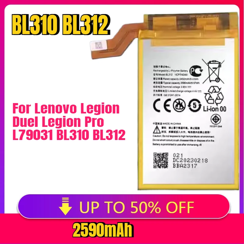 

New Battery for Lenovo Legion Duel Legion Esports Pro L79031 BL310 BL312 Mobile Phone Batterij 3150mAh BL 310 BL 312 Battery