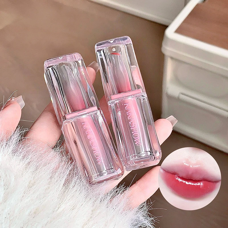 1Pc Mirror Lip Glaze Moisturizing Waterproof Forming Quickly Water Light Lip Gloss Non-Sticky Red Jelly Lipstick Makeup