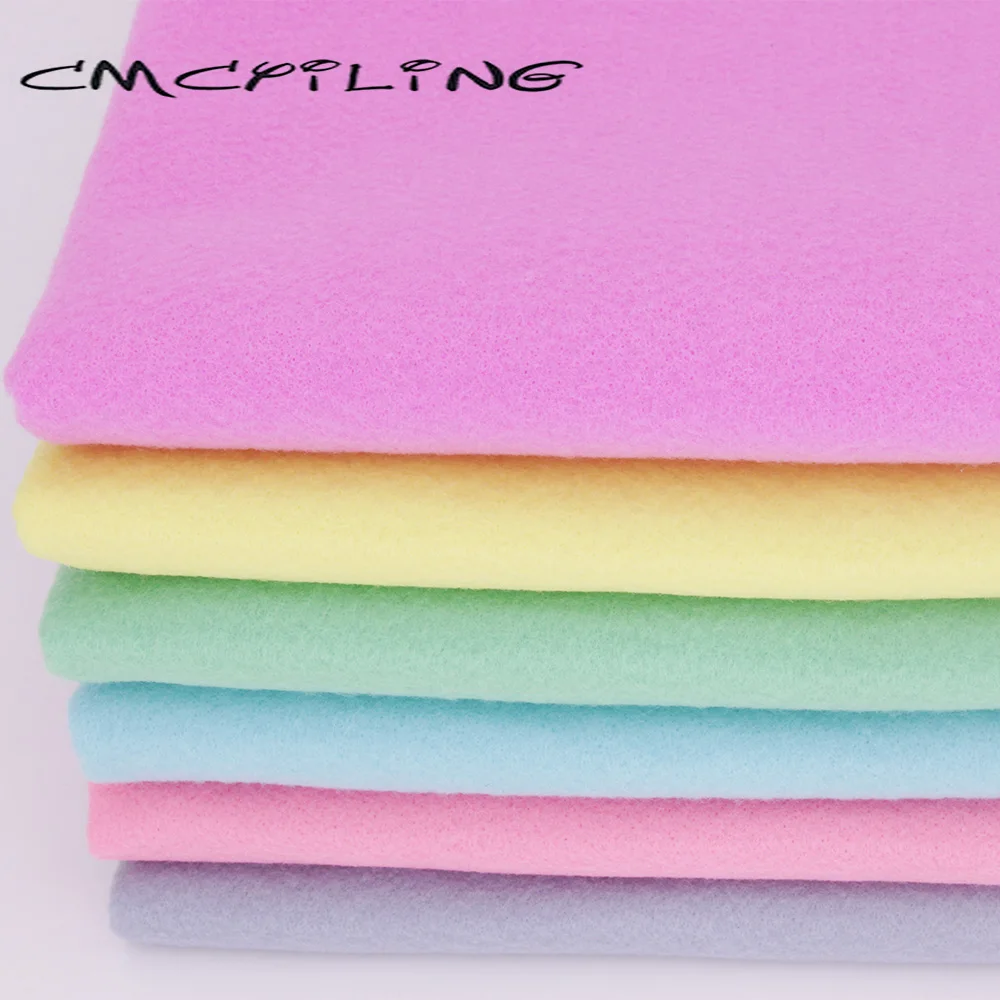 CMCYILING Felt Set, Soft Fabric For Needlework DIY Sewing Dolls Crafts, Polyester Cloth, Handmade Material 6Pcs/Lot  25cmx28cm