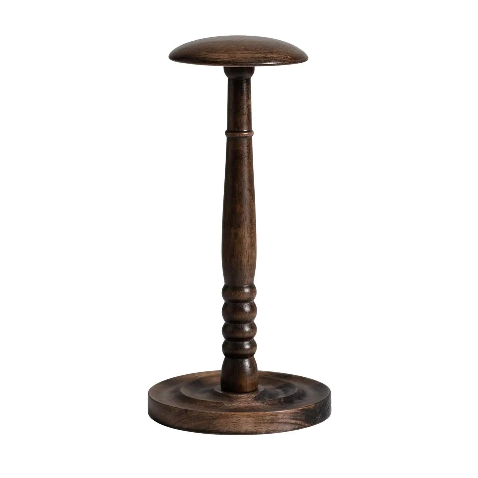 Tabletop Hat Stand Decorative Wooden Hat Stand with Round Base Stable for Clothing Shops, Dressing Areas, Retail Counters