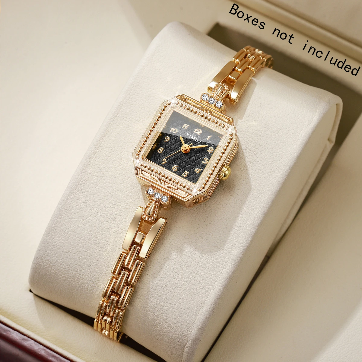 

Модные женские часы с ремешком из страз, элегантные квадратные кварцевые наручные часы Reloj Mujer (без коробки)