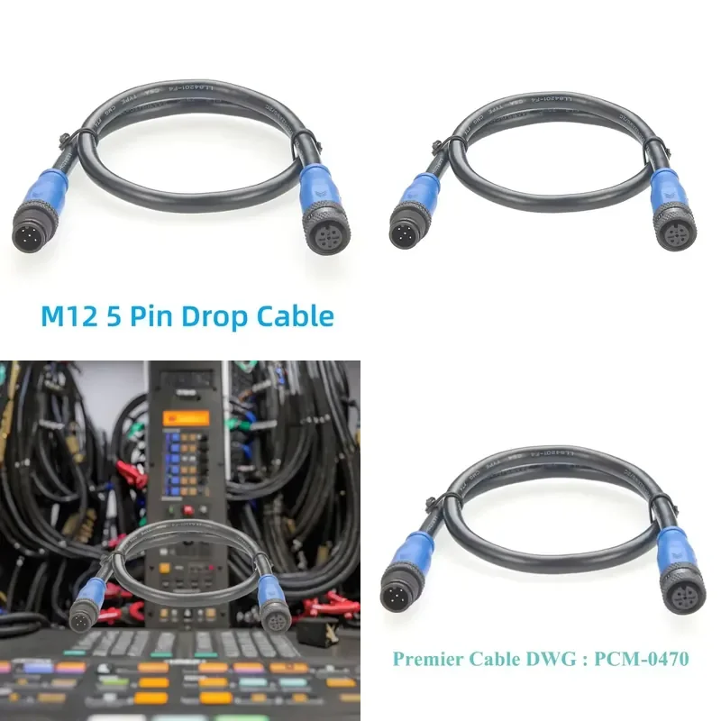 PCM-0470 M12 male female copper touchpoint IP67 PVC housing NMEA2000 CANBus CANopen DeviceNet DC 230V 4A jumper cable