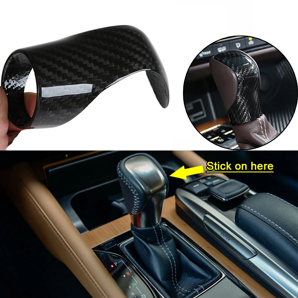 

Dry Carbon Fiber Gear Shift Knob Trim Cover for Lexus NX NX200t 300h ES ES200 RX RX200t 450h IS RC