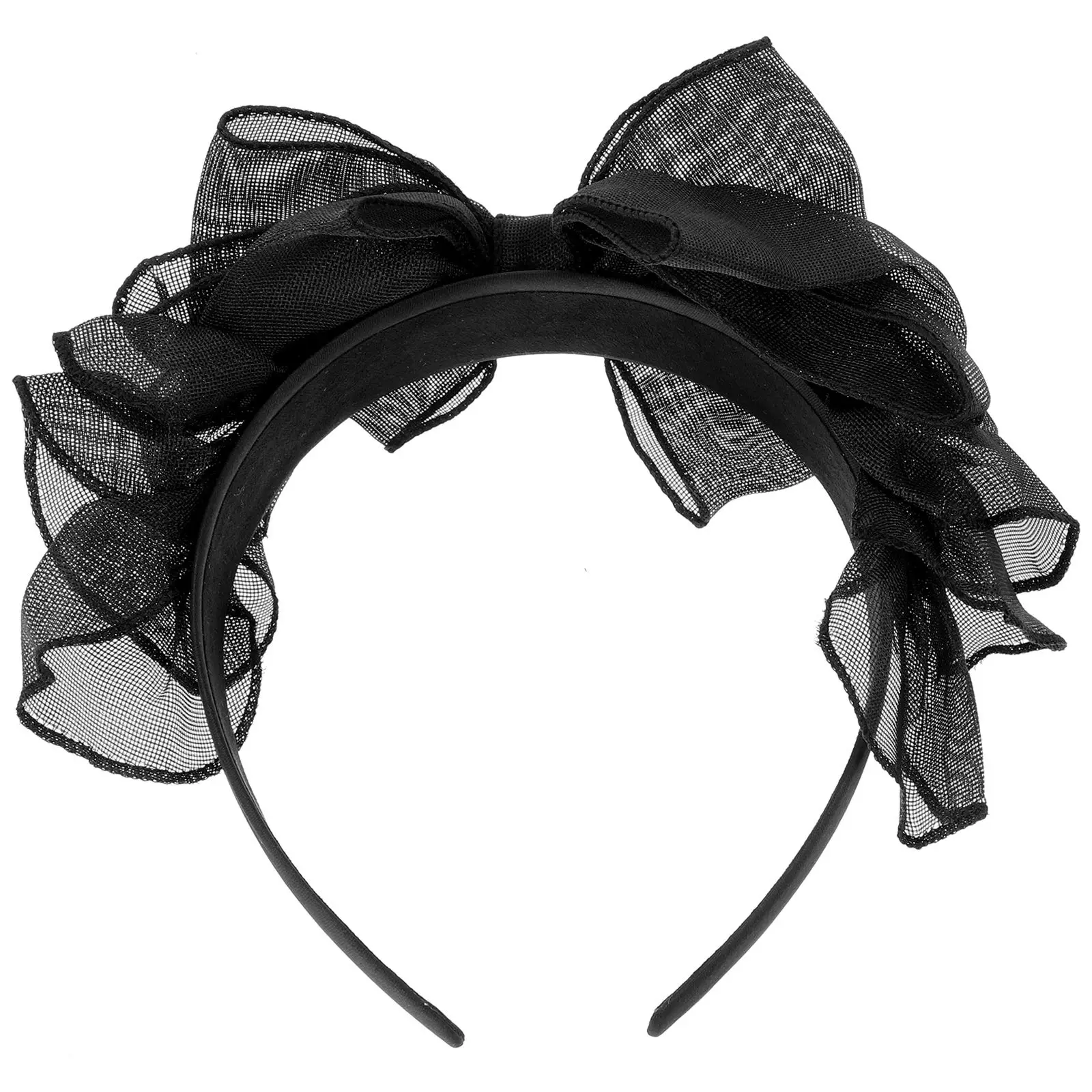 

Big Bow Retro Fabric Hoops Hair Decor Ribbon Bows Broadside Vintage Headdress Lace Edge Practical Long Term Wear Comfortable