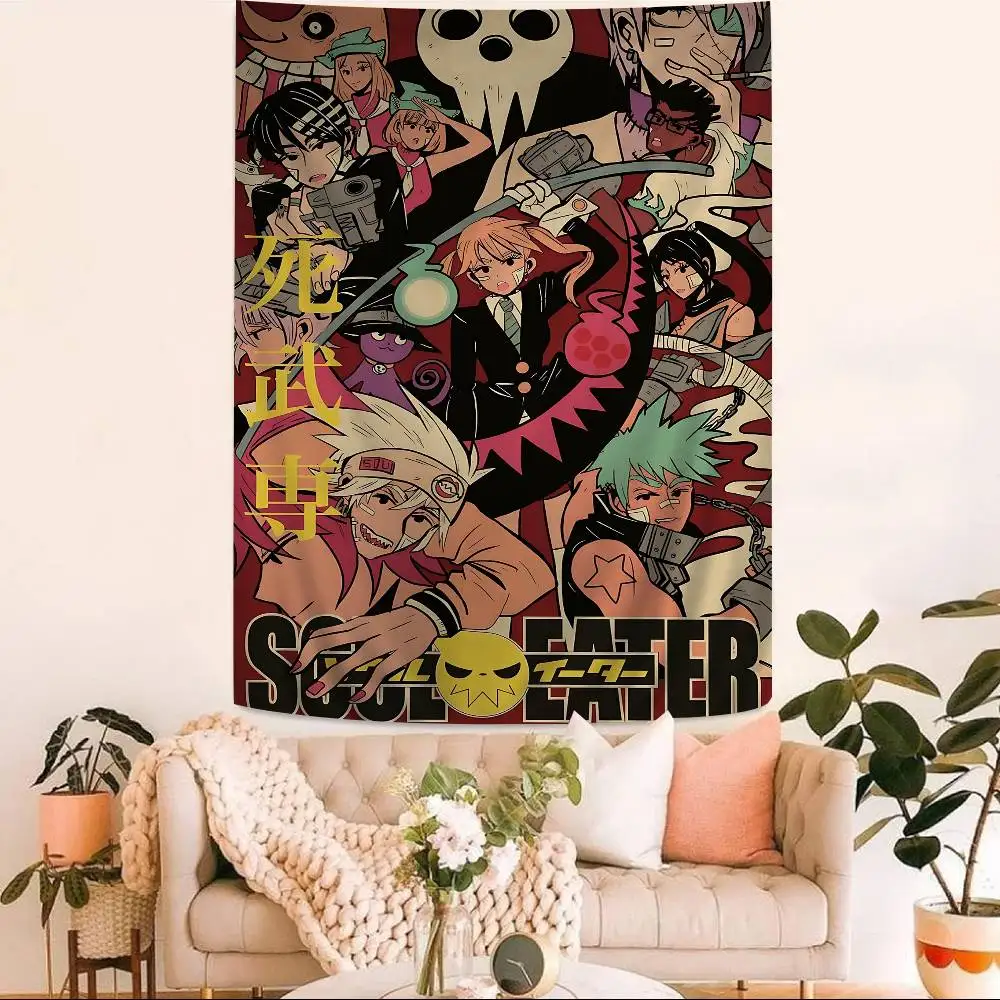 Classic Anime Soul Eater Colorful Tapestry Wall Hanging Bohemian Wall Tapestries Mandala Wall Hanging Sheets