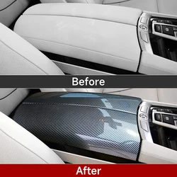 2 Pcs Carbon Fiber Center Console Armrest Box Cover For BMW 7 Series F01 F02 2009 2010 2011 2012 2013 2014 2015