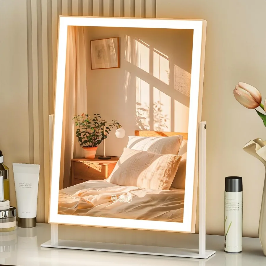 

Vanity Mirror with Lights 11.8x16.1 Vanity Mirror with Smart Touch Control 3 Color Dimmable Makeup Mirror with Lights Lighted M