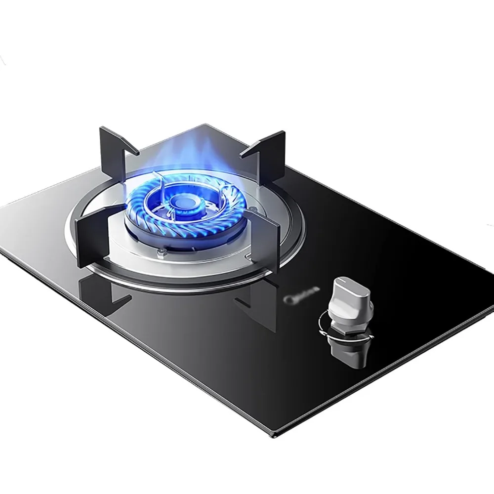 

Burner Gas Cooker gas hob 2021 Upgrade Gas Hob Built-in 5.0KW Single Burner Black Tempered Glass Gas Cooktop FFD With LPG Kit(Lp