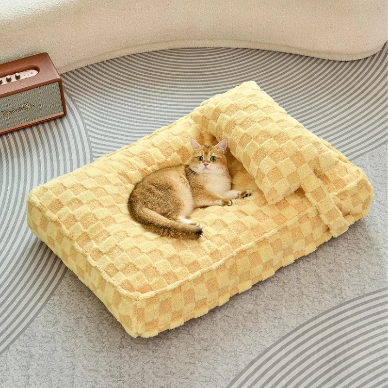 

Cat Bed Mat Winter Warm Dog Sleeping Pad Removable Washable Cover Pet Sofa Mats All-Season Dogs Bed Nest Pet Sleeping Supplies
