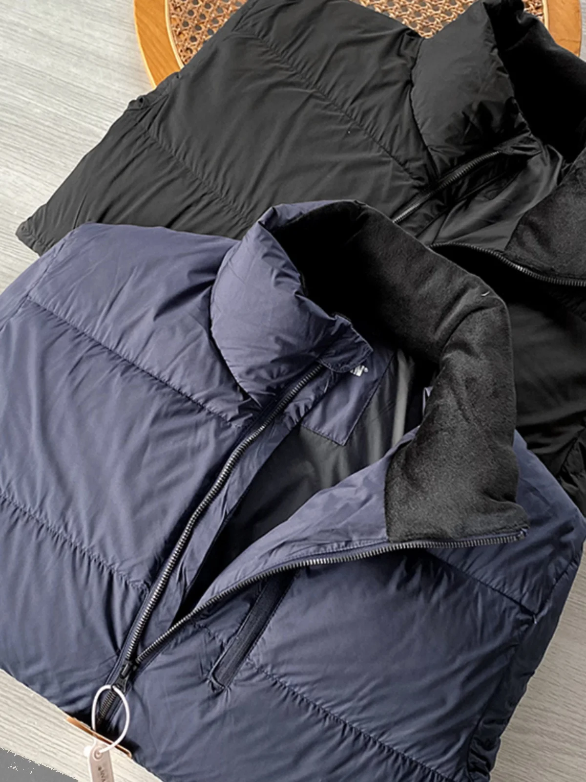 

Men's Winter Puffer Jaet Windproof Water-Resistant 90% White Du down Bread Sle ort Length Youth Faion Outerwear