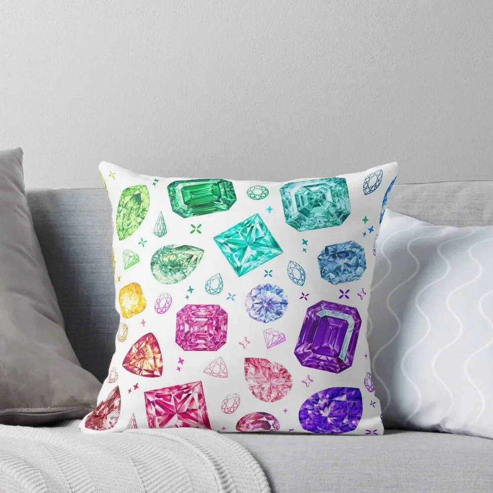 

Colorful Gemstone Collection. Gem Print Throw Pillow Pillow Cover Christmas Covers autumn pillowcase Pillow Case