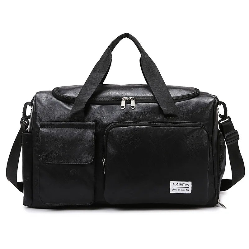 travel-bag-with-large-capacity-portable-storage-bag-dependent-shoe-compartment-sports-fitness-bag-pu-short-distance-luggage-bag