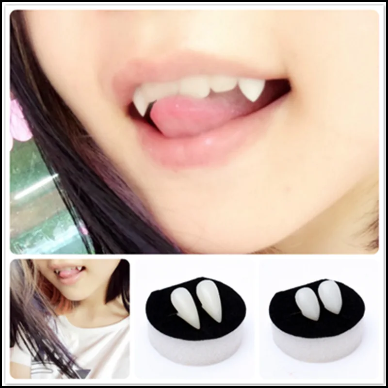 Vampiro dentes falsos dentaduras presas, Halloween Party Costume, Vestido horrível, Cosplay Photo Props, Favores, Decorações DIY, Adultos e Crianças