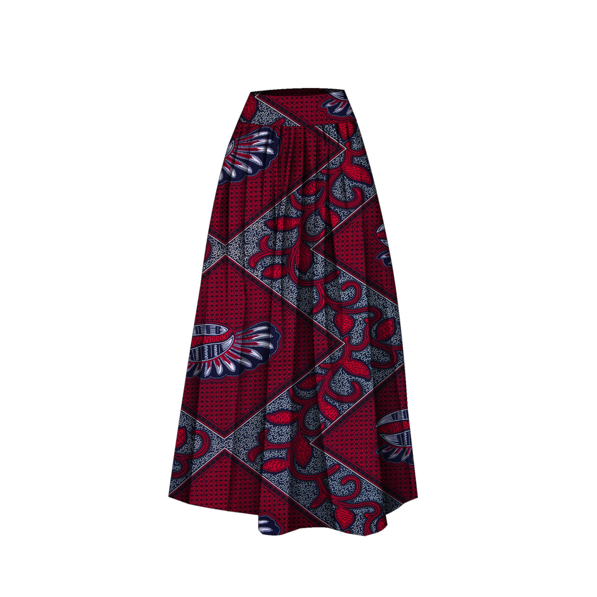 Gonna lunga stampa africana donna Ankara Dashiki vita alta una linea Maxi gonna lunga ombrello abbigliamento donna BRW WY1744