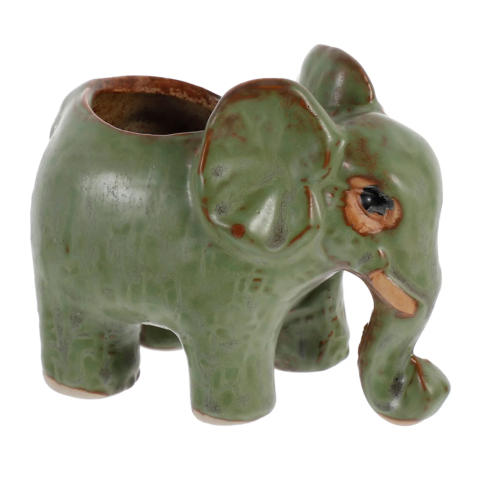 

1 шт. Стильный керамический горшок для суккулентов в форме слона для декора дома, балкона, офиса, маленький цветочный горшок, садовое украшение