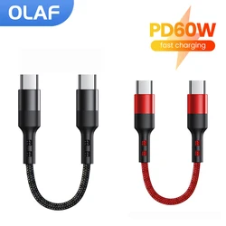 Cable corto de carga rápida para iphone 15 y Samsung, Cargador USB tipo C de 30cm, PD60W