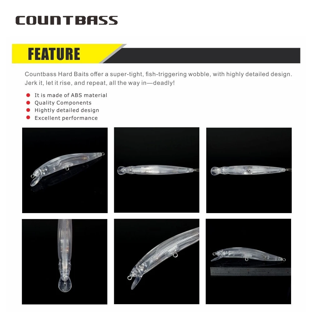 Countbass 10Pcs Blank Hard Lures Floating 90mm/3.5\