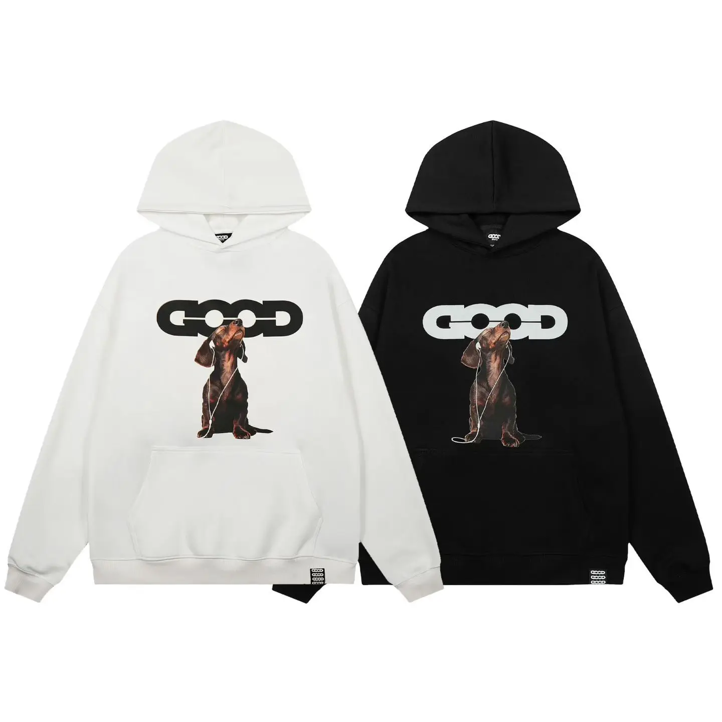 Premium Quality Goodbrand New Aggressive Dog Print Hooded Sweatshirt Jacket Unisex Couple's Fall/Winter Versatile Style