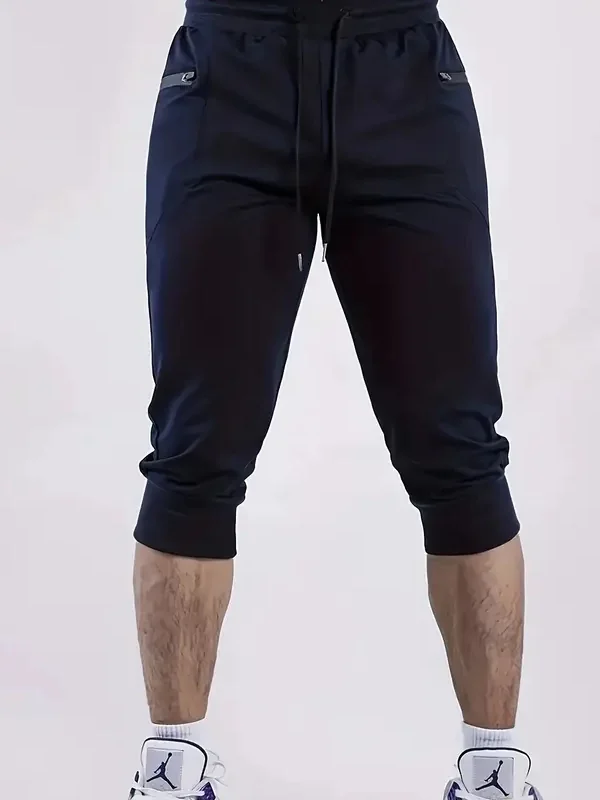 

Faionable Summer Men's Casual Pants Loose Straight Leg Spor Sweatpants Youth Trendy Long Trousers mid Waist Fit