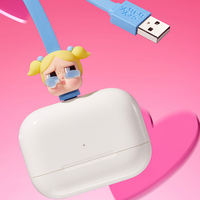 POPMART CRYBABY X The Powerpuff Girls Series -Data Cable Blind Box IPhone Type-C Cute Anime Figure Ornaments Collection Gift