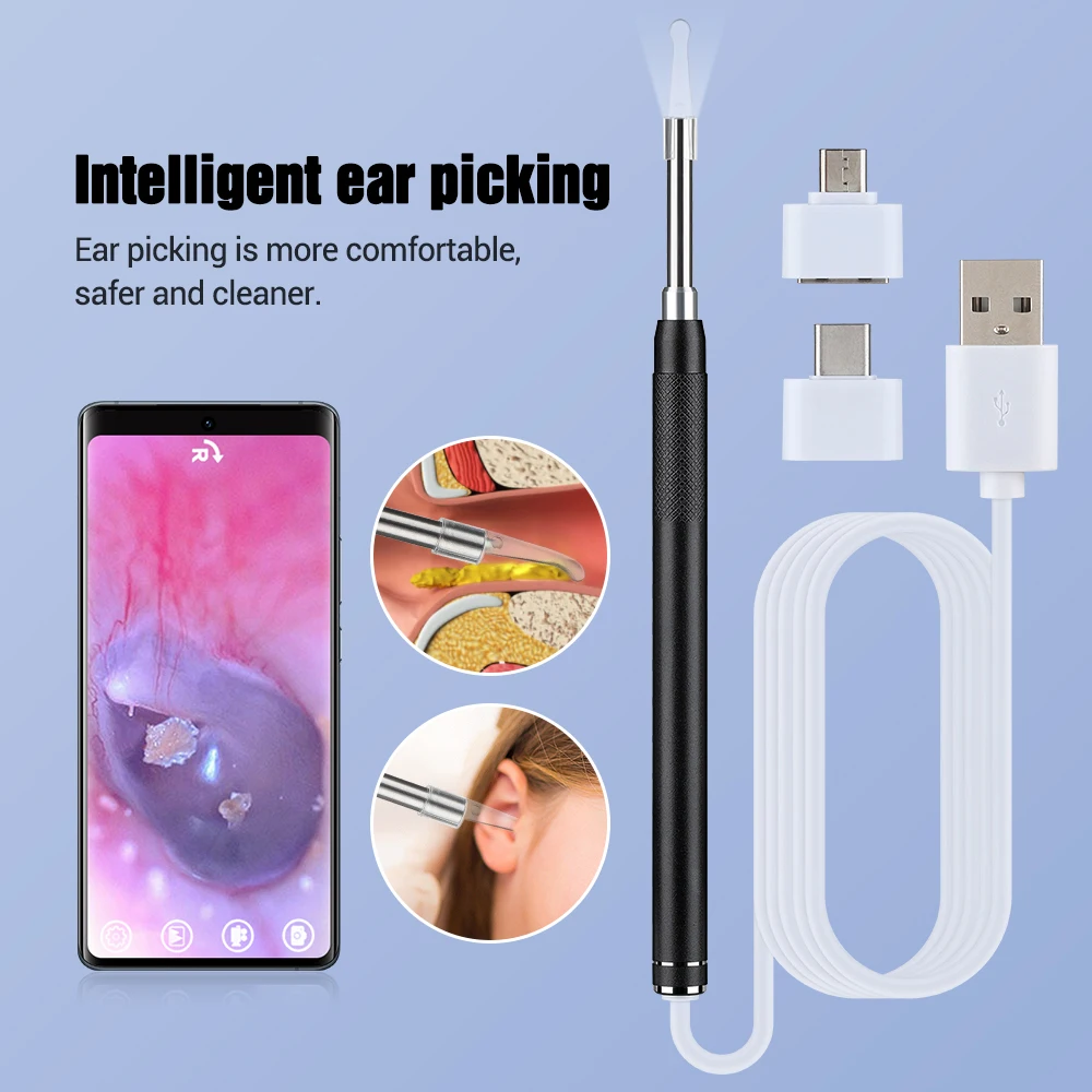 3.5mm Intelligent Ear Cleaner HD Visual Otoscope Camera Ear Wax Remover Pick Spoon Cleaning Tools Luminous Endoscopy